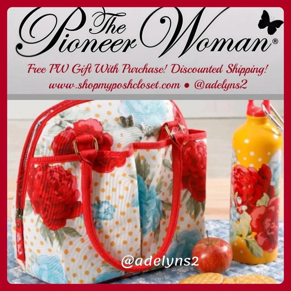 2023 🌺New Pioneer Woman Insulated Lunch Kit Set Extra Bag/Ice Pack/Bottle - Picture 5 of 6